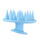 Silicone Shower Hair Wash Comb Brush Head Scalp Massage Brush (Dark Blue) Newly