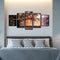 Tree Leaves Printing Oil Picture Polyester Art Drawing for Living Room Hallway