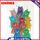 Part Special Shaped Drill Diamond Painting Colorful Cat DIY Handmade Art Gift