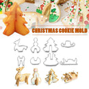 8 Pcs Christmas Cookie Cutters Biscuit Fondant Cake Decorating Baking Set Mold~