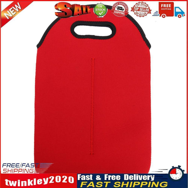 Neoprene Wine Bottle Cooler Double Bottle Protective Sleeve Holder (Red) Newly