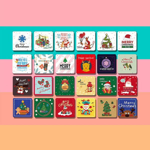 Year Merry Christmas Postcard Xmas Patterns With Envelope Mini Greeting Cards