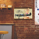 Airplane Sesy Lady Retro Metal Plate Tin Sign Plaque for Bar Pub Club Cafe