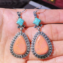 Wedding Jewelry Boho Women Turquoise Earrings Dangle Ear Stud Hook  Tibetan