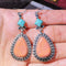 Wedding Jewelry Boho Women Turquoise Earrings Dangle Ear Stud Hook  Tibetan