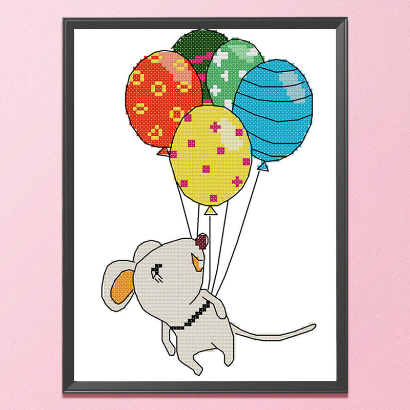 Partial Embroidery Little Mouse DIY Stamped Canvas 14CT Needlework Sets Gifts