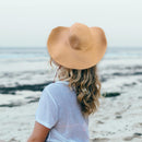 Straw Cap Elegant Large Brim Women Beach Solid Color Visor Hat Foldable Sun C