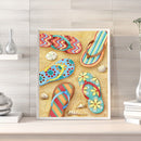 Beach Slippers Oil Paint By Numbers DIY Handpainted on Canvas Wall Art Pictur