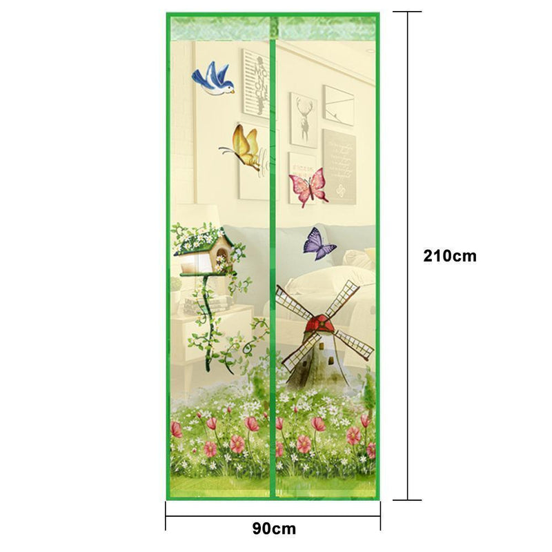 Magnetic Curtains Door Screen Anti-Mosquito Curtain Mosquito Net(Green)