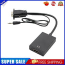 VGA Male to HDMI-compatible Female Adapter Converter with 3.5mm Audio Input