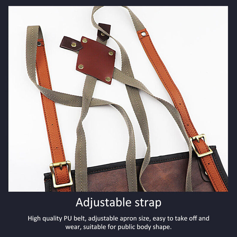 Hairdresser Leather Work Clothes Salon Barber Shop Multi Pockets Denim Apron