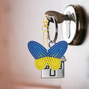 3pcs DIY Diamond Painting Keyrings Ukrainian Flag Key Chain for Bag Backpack Car