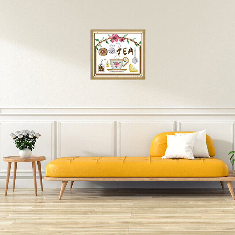 14CT Stamped Cross Stitch Cotton Thread Embroidery (C181 Morning Tea Time)