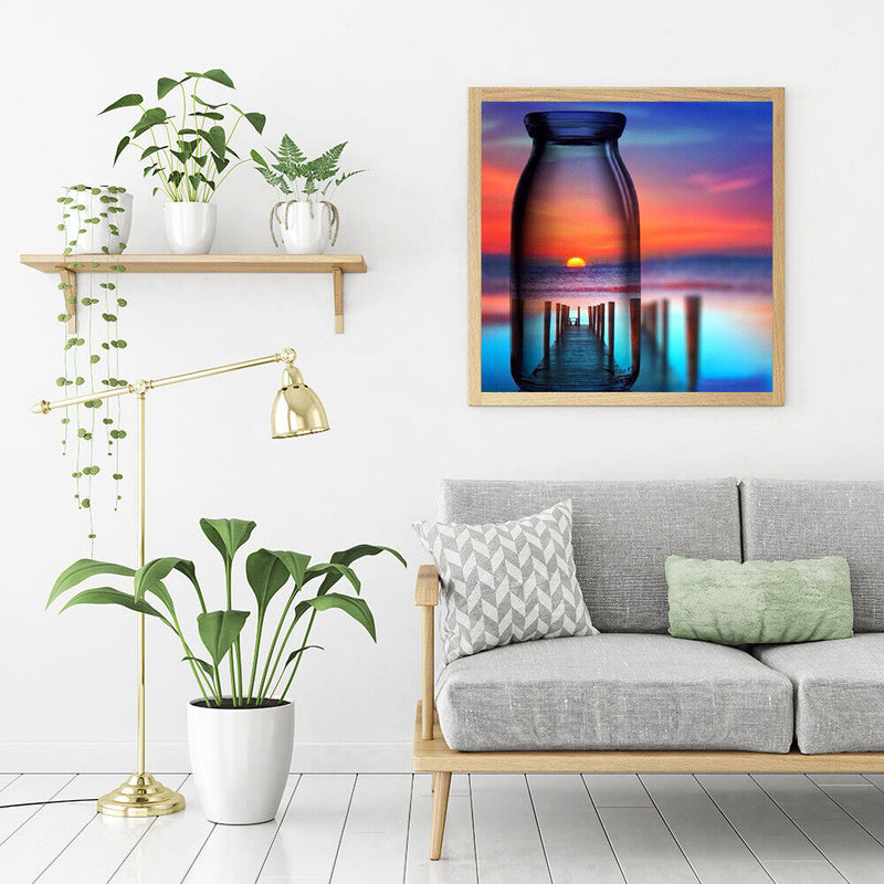 5D DIY Full Drill Diamond Painting Cross Stitch Kit (HG106 Bottle Scenery) Newly