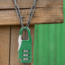 Mini 3 Digit Combination Padlock Zinc Alloy Travel Luggage Lock (Green) Newly