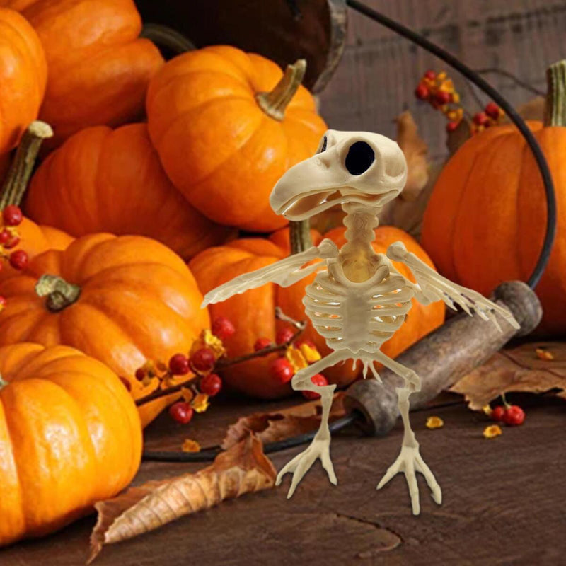 Crazy Bone Skeleton Raven Plastic Animal Skeleton Bones Horror Halloween Decor`