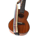 Adjustable Guitar Ukulele Strap Rainbow Webbing Belt with PU Leather Ends 4.3ft