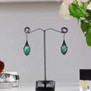 Acrylic Metal Stud Earring Display Rack Stand Jewelry Holder (Black L)