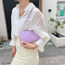 Retro Women Embossed Geometric PU Underarm Shoulder Bag Handbags (Purple)