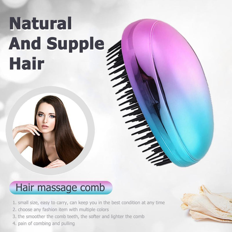 Egg Massage Comb Straight Salon Hairbrush Home Styling Tools (Multicolor)