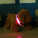 2.5cm LED Night Flashing Dog Pet Necklace Nylon Collar Leash(Pink/S)