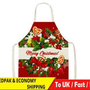 Merry Christmas Kitchen Aprons Bibs Women Men Cooking Dinner Party Decor Apron