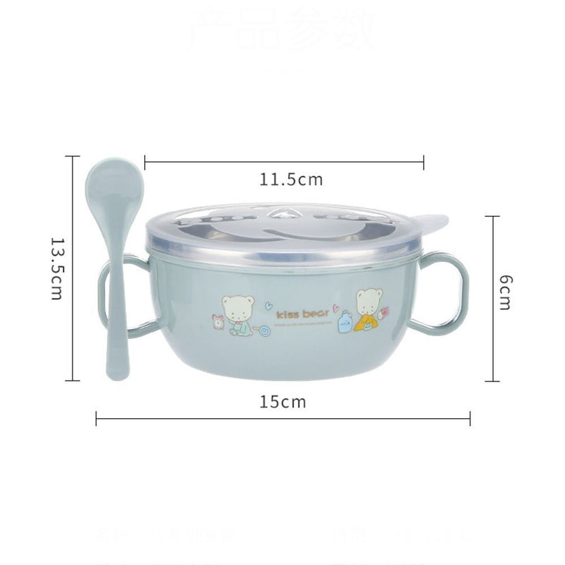 Dinnerware With handle Baby Feeding Bowl Bowl Spoon Set Stainless steel
