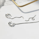 Gifts Ear Cuff Threader Link Chain Earrings Ear Cuffs Climber CZ Ear Piercing