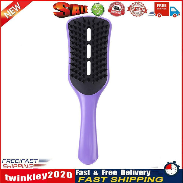 Anti-static Comb Hollow-out Massage Hair Brush Hairdressing Tool (Blue) Newly