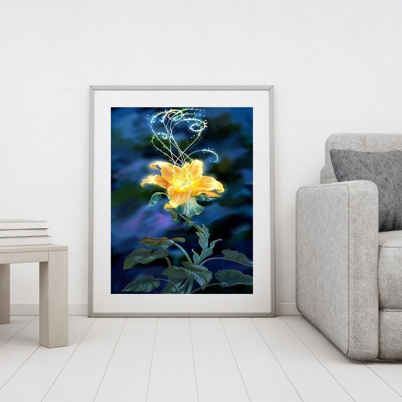 Glowing Flower Oil Paint By Numbers Kits Drawing DIY Picture for Adults Kid