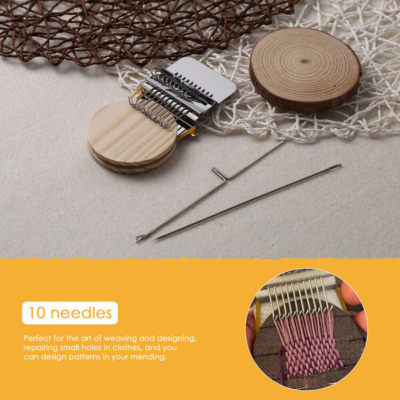 Wood Small Loom Mender Clothes Mending Weave Darning Machine (10 Needles) Newly