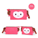 Cute Animal Pattern Pen Bags Kids Boys Girls Student Pencil Bags (Pink)