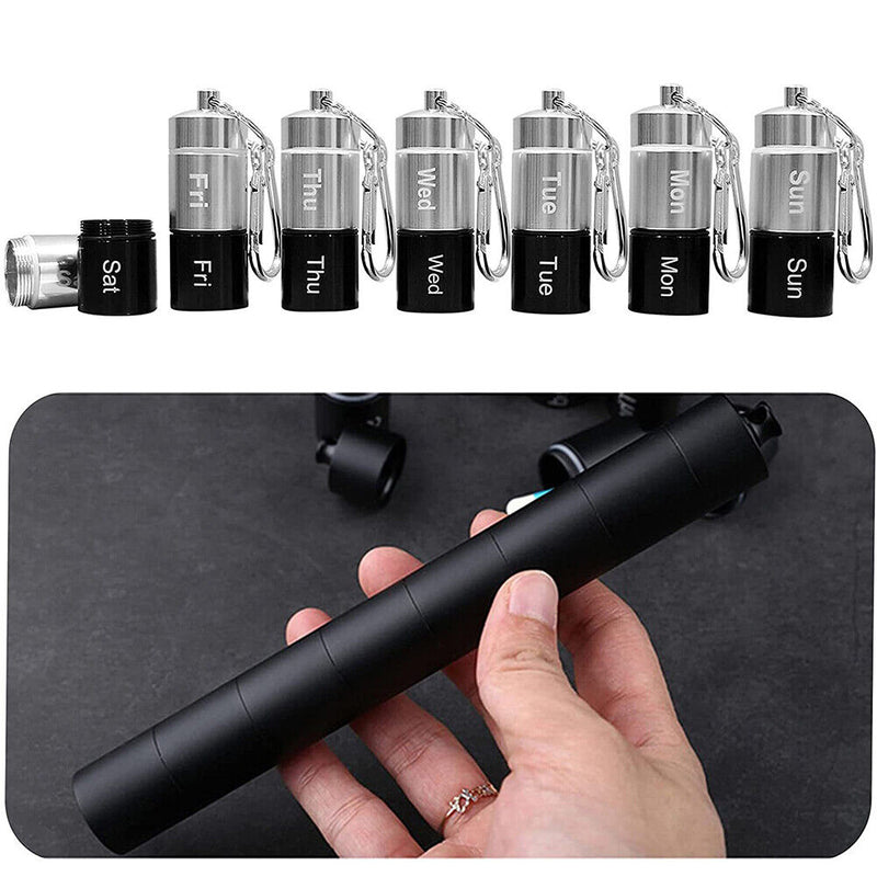 Medicine Box Weekly Tablet Holder with Keychain Separable Travel Pill Stora