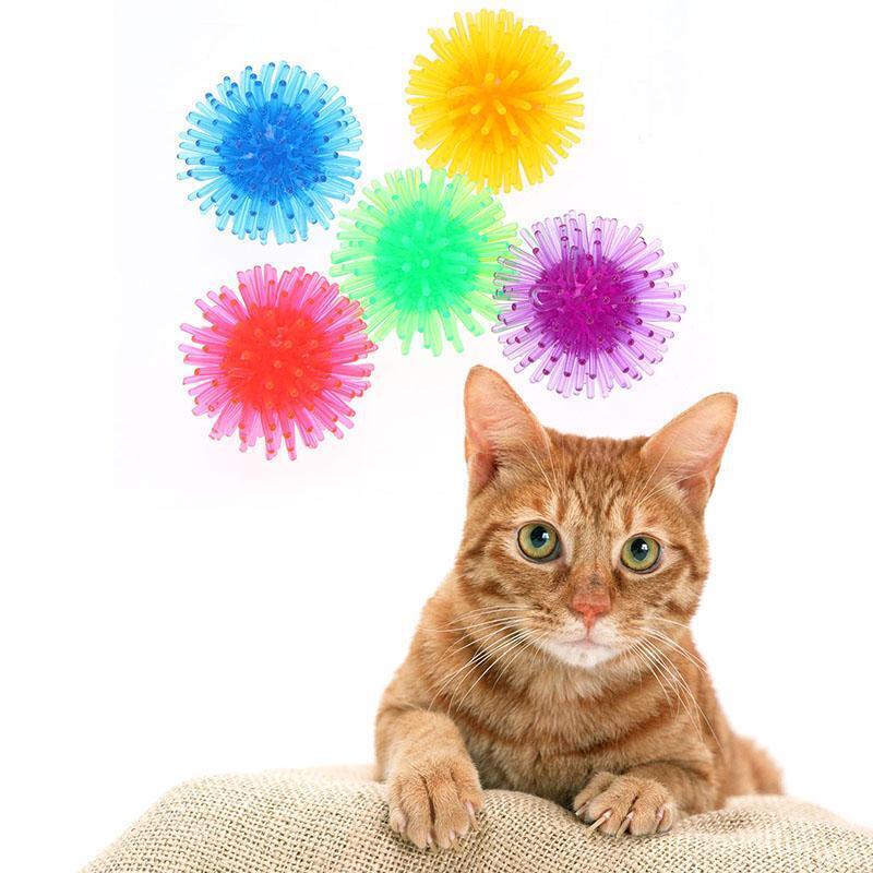 5PC TPR Dog Non-Toxic Teeth Chew Ball Resistance Around Playable Puppies Spiky