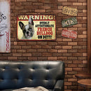 Warning Retro Metal Plate Tin Sign Plaque Poster for Bar Club Cafe Decor