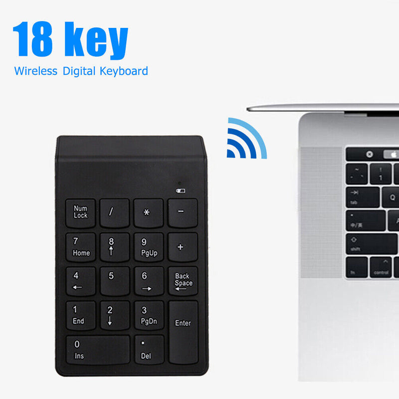 Mini Bluetooth-compatible Numeric Keypad Wireless Number Pad 18 Keys Keyboa