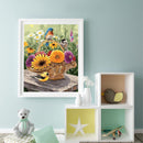 Flower Basket Bird Oil Paint By Numbers Kit DIY Home Decoration Gift Wall Art