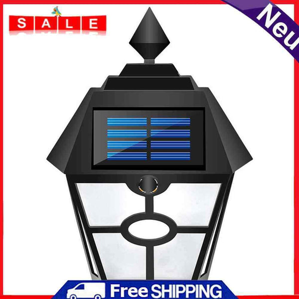Retro Hex Solar LED Lawn Lamp Waterproof Dynamic Flames Courtyard Garden Light