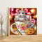 Teacup Mouse Frameless Picture Oil Paint By Numbers Hand Painted Art Picture
