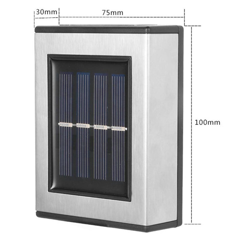 8pcs LED Solar Lights Wall-Mounted Waterproof Garden Lamps (Warm Light)