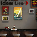 Sailboat at Sea Metal Plate Tin Sign Plaque for Bar Pub Club Cafe Iron Paintings