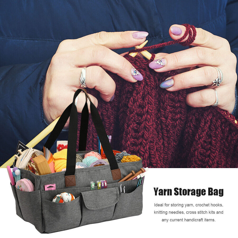 Portable Yarn Storage Bag Wool Hook Knitting Needles Sewing Tote Bags