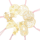 Cute Apricot Stationery Book Holder Tassel Chinese Style Leaf Metal Bookmark