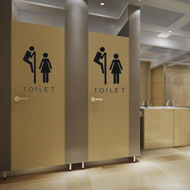Removable Toilet Seat Bathroom Door WC Sign Waterproof Wall Stickers Newly