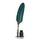 Retro Calligraphy Feather Dip Pen with 2 Nib Set Writing Gift Box (Green) Newly