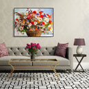 Painting By Numbers Kit DIY Basket Flower Canvas Oil Art Picture Craft