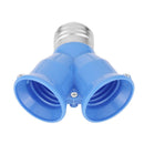 20pcs E27 to 2E27 Lamp Holder Converter Adapter Bulb Base(Blue)