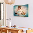 5D DIY Diamond Painting Big Eyes Girl Full Round Diamond Mosaic Home
