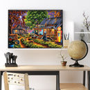 5D DIY Full Drill Round Shape Mountain Water Rhinestone Diamond Drawing for Home