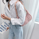 Fashion Women Curly Plush Pure Color Chain Hobos Shoulder Underarm Bag Handbags